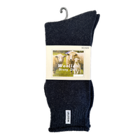 1 Pair Premium Mens Wool Heavy Duty Thick Work Socks Cushion Woolen - Navy - 7-11