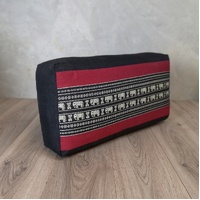 Oblong Meditation Cushion/ Yoga Bolster Prop Kapok Filled RedEle