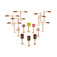 Road sign and street light set