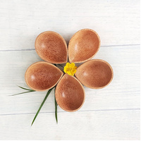 Coconut Wood Tear Drop bowls set of 5