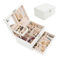 Jewellery Storage Box Girls Rings Necklaces Display Organiser Storage Case