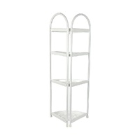 Shower Corner Shelf White Caddy Bathroom Shelves Organiser Bath Storage Rack 4