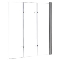 3 Fold Chrome Folding Bath Shower Screen Door Panel 1300mm x 1400mm