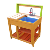 Childrens Outdoor Play Mud Kitchen Sand Pit with Display Shelf