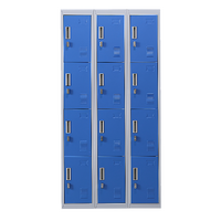 12-Door Locker for Office Gym Shed School Home Storage - Padlock-operated
