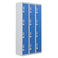 12-Door Locker for Office Gym Shed School Home Storage - 3-Digit Combination Lock