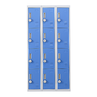 12-Door Locker for Office Gym Shed School Home Storage - 4-Digit Combination Lock