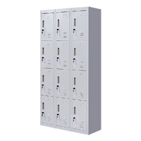 12-Door Locker for Office Gym Shed School Home Storage - Standard Lock with Keys