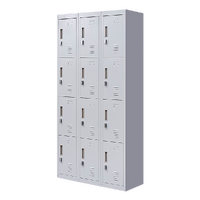 12-Door Locker for Office Gym Shed School Home Storage - Padlock-operated