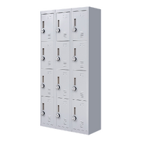12-Door Locker for Office Gym Shed School Home Storage - 4-Digit Combination Lock