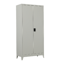 Two-Door Metal Cabinet Shelf Storage for Home Office Gym