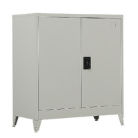 Two-Door Metal Short Cabinet Shelf Storage for Home Office Gym