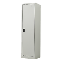 Single-Door Metal Tall Cabinet Shelf Storage for Home Office Gym