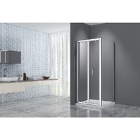 Adjustable 1300x800mm Single Door Corner Sliding Glass Shower Screen in Chrome