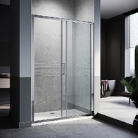 140-150cm Adjustable Wall to Wall Sliding Glass Shower Door in Chrome