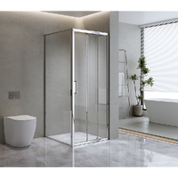 40mm Adjustable Contemporary Corner Sliding Chrome Shower Screen 86x92cm