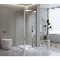 40mm Adjustable Contemporary Corner Sliding Chrome Shower Screen 86x92cm