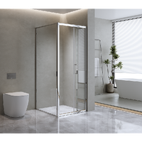 40mm Adjustable Contemporary Corner Sliding Chrome Shower Screen 120x92cm