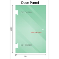 90cm Wall-to-Wall Frameless Shower Screen – Nickel Wall F-Brackets with SS Hinges & Square Knob Handle