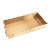 641 x 336 x 101mm Shower Niche Single Shelf Organizer No Tile Needed in Gold