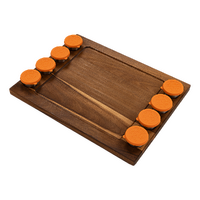 Serving Tray Double Sided Charcuterie Board 8 Sauce Cups Gift