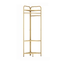 Corner Gold Clothing Rack Clothes Bedroom Storage