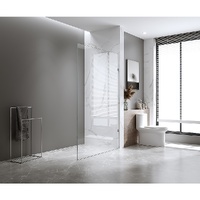 90x210cm Single Shower Glass Screen with Gunmetal Wall & Floor F Brackets