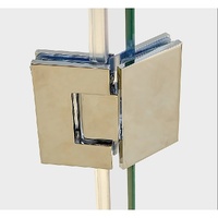 135° Glass-to-Glass Brass Square Shower Hinge in Nickel
