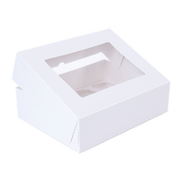 50pcs Cupcake Boxes 12-Hole Laminated Clear Window Face Boxes Favour