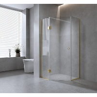 100cm Frameless Diamond Shower Screen with Nickel Channels and SS Hinges & Round Handle