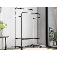 Double Clothes Rack Metal Garment Rail 80x154cm – Heavy Duty Hanging Shelf Storage