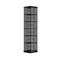 360 Rotating Bookshelf Bamboo Storage Display Rack Shelving in Black