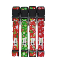 Christmas Dog Collars Adjustable - Moondidley Pets Medium Red Snow Flakes