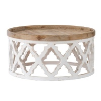 Lattice Round Shabby Chic Coffee Table 94cm