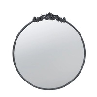 Baroque Black Round Mirror 81cm