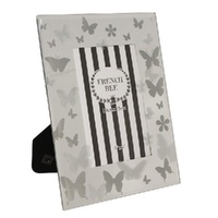 Butterfly Photo Frame 4''x6'' Glass Front Gold 18cm