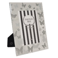 Butterfly Photo Frame 5''x7'' Glass Front Gold 21cm