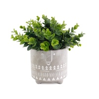 Artificial Grass in Cement Pot 23cm