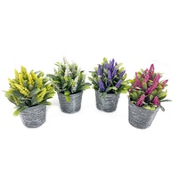 Set 4 Artificial Lavender In Plastic Pot 7x19cm