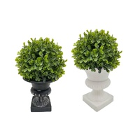 Set 2 Artificial Topiary in Urn Pot Assort 22cm