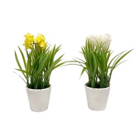 Set 2 Artificial Flower in Pot 23cm
