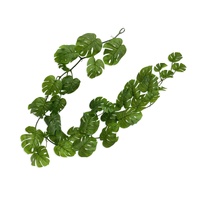 bulk 12 Artificial Green Monstera Garland 180x10cm