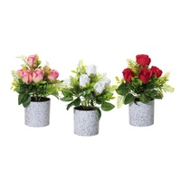 Set 3 Artificial Rose in Pot 10x25cm