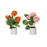Set 2 Artificial Rose in Ceramic Pot 10x20cm