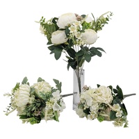 bulk 12 Artificial Elegant White Floral Bunch 3 Asst 44cm