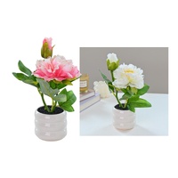 bulk 12 Artificial Peony Pot Assort 23cm