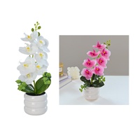 bulk 8 Artificial Orchid Pot Assort 28cm
