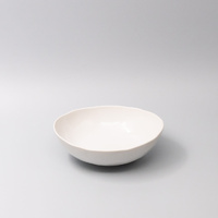 Bowl Oval 20cm Parchment White Glaze