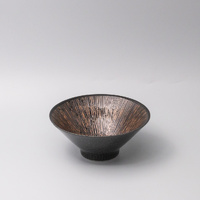 Bowl V shape 19cm Bronze Converging Line Glaze