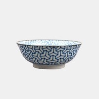 Bowl 19cm Indigo Ikat Herringbone Design